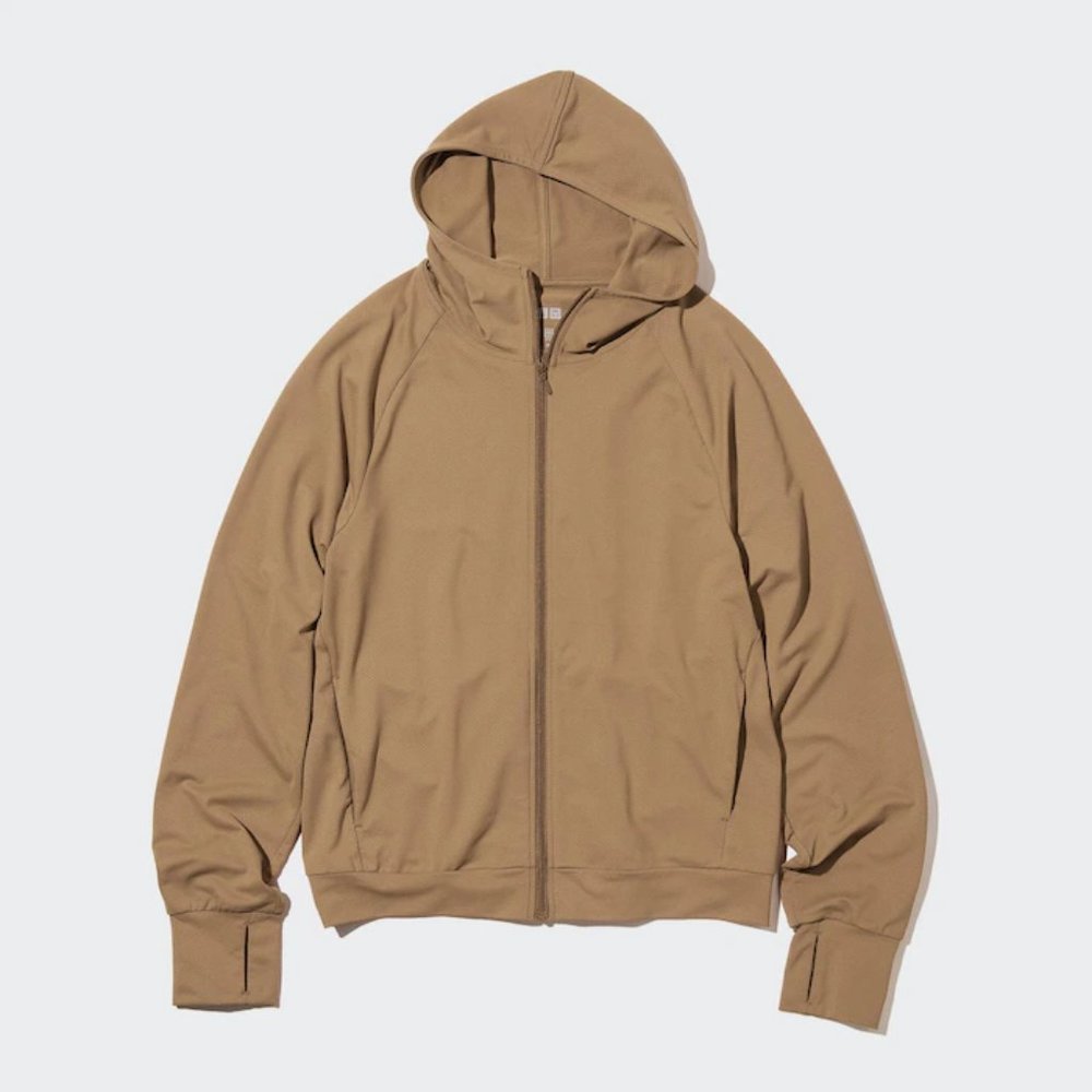 AIRism Mesh UV Protection Full-Zip Hoodie NWT L Brown